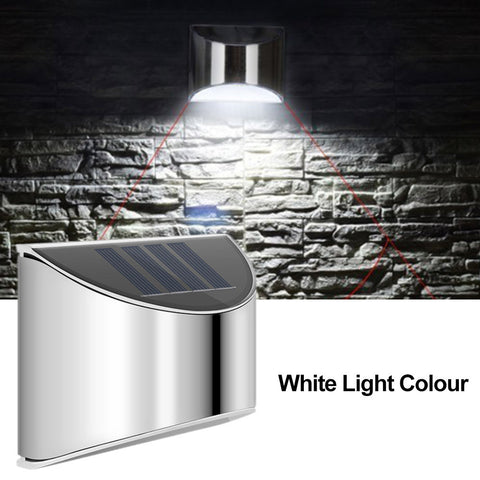 (2 Pack) High Brightness New Design Waterproof Stainless Steel Solar Wall Garden Lights