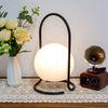 Nordic Rechargeable Dimmable Metal Frame Sphere Table Lamp Bedroom Portable Lamp With Remote Control