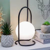 Nordic Rechargeable Dimmable Metal Frame Sphere Table Lamp Bedroom Portable Lamp With Remote Control