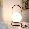 Nordic Rechargeable Dimmable Metal Frame Sphere Table Lamp Bedroom Portable Lamp With Remote Control
