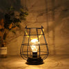 RTS 8.5" Cage Bulb Lantern Bedside Lamp Battery Powered Cordless Accent Light with Warm White Fairy Lights LED Edison Bulb Lamp