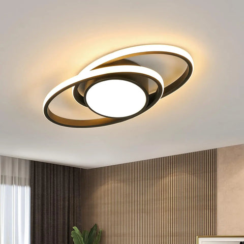 Modern Double Round LED Ceiling Light – Warm White for Bedroom, Kitchen, Living Room