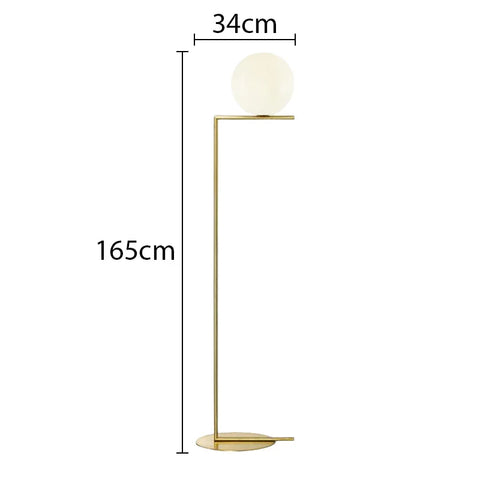 Nordic Glass Floor Lamp Ball Light for Living Room Sofa Bedroom Study Living Room Home Gold Designer Floor Lamp