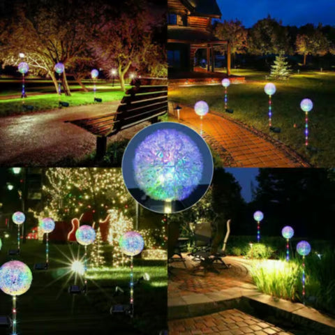 2PCS Solar Lights Outdoor LED Dandelion Wer Garden Light Stake Landscape Lamp