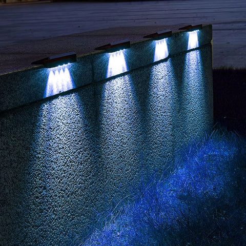 (2 Pack) Solar Wall Lights Solar Fence Lights Outdoor Waterproof Solar Deck Lights for Post Yard Pathway