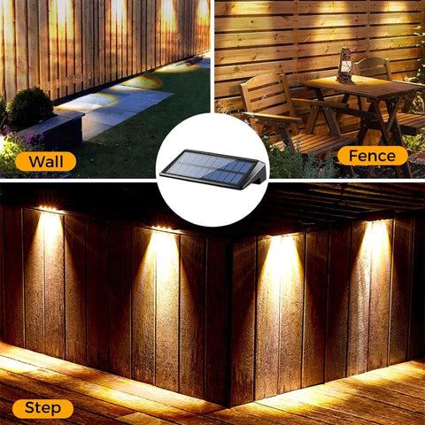 (2 Pack) Solar Wall Lights Solar Fence Lights Outdoor Waterproof Solar Deck Lights for Post Yard Pathway