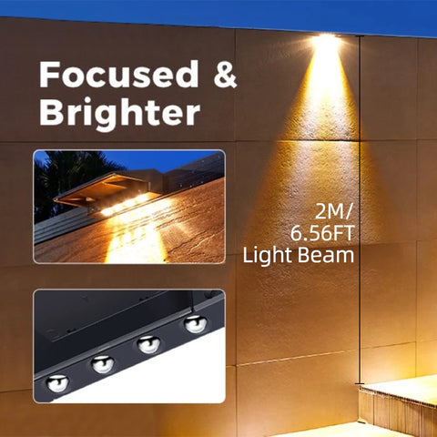 (2 Pack) Solar Wall Lights Solar Fence Lights Outdoor Waterproof Solar Deck Lights for Post Yard Pathway