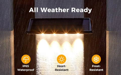 (2 Pack) Solar Wall Lights Solar Fence Lights Outdoor Waterproof Solar Deck Lights for Post Yard Pathway