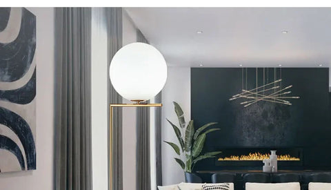 Nordic Glass Floor Lamp Ball Light for Living Room Sofa Bedroom Study Living Room Home Gold Designer Floor Lamp