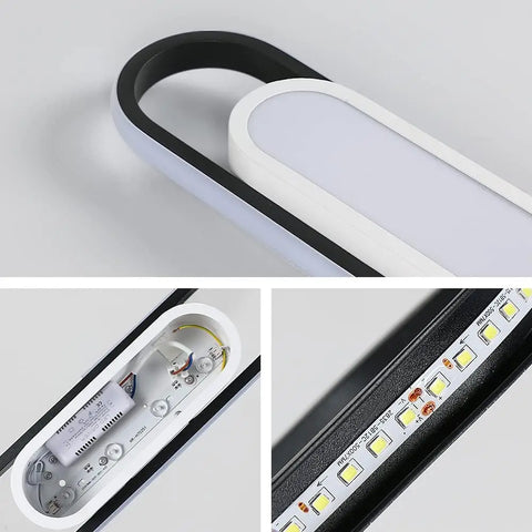 LED Ceiling Light Rectangular 24W,6500K Cool White Light, Acrylic Ceiling Light for Bedroom, Kitchen, L40 x W12cm
