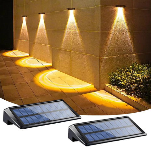 (2 Pack) Solar Wall Lights Solar Fence Lights Outdoor Waterproof Solar Deck Lights for Post Yard Pathway