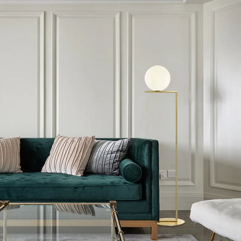 Nordic Glass Floor Lamp Ball Light for Living Room Sofa Bedroom Study Living Room Home Gold Designer Floor Lamp