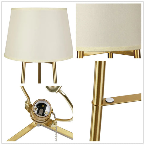 LUVODI Modern Tripod LED Floor Lamp with 3 Tiered Shelves Storage Standing Corner Lamps