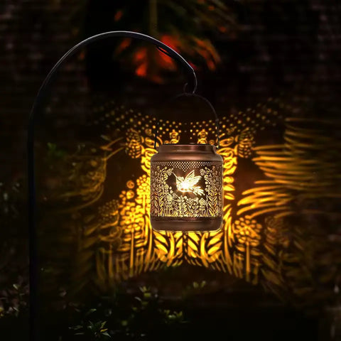 Moroccan Garden Decorative Outdoor Waterproof Hanging Solar Powered Lantern - Hummingbird Solar Light (Pack 1)