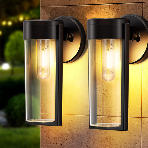 (2 Pack) Solar Wall Lights Outdoor Solar Lamp Waterproof Tungsten Light for Garden Decoration