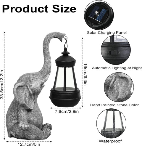 outdoor solar elephant light