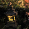 Solar Powered Pagoda Statue Outdoor Decor Flickering LED Light - Solightify