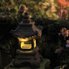 Solar Powered Pagoda Statue Outdoor Decor Flickering LED Light - Solightify