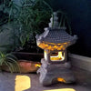 Solar Powered Pagoda Statue Outdoor Decor Flickering LED Light - Solightify