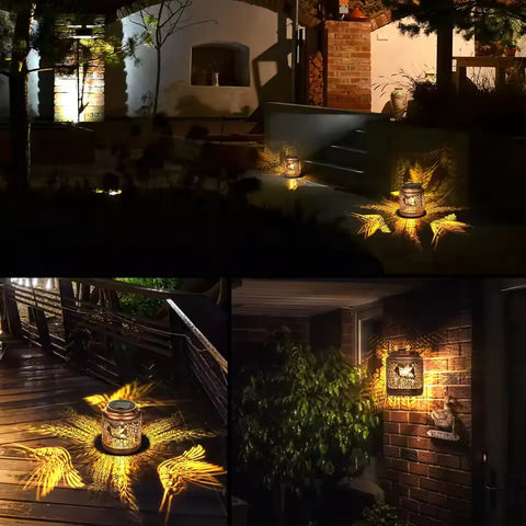 Moroccan Garden Decorative Outdoor Waterproof Hanging Solar Powered Lantern - Hummingbird Solar Light (Pack 1)