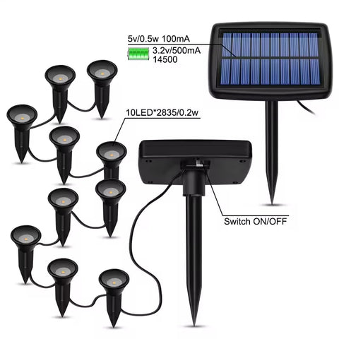 Solar In-Ground Lights 10in1 Solar Garden Light Outdoor Waterproof Landscape Lighting for Yard Walkway Patio Driveway Decoration
