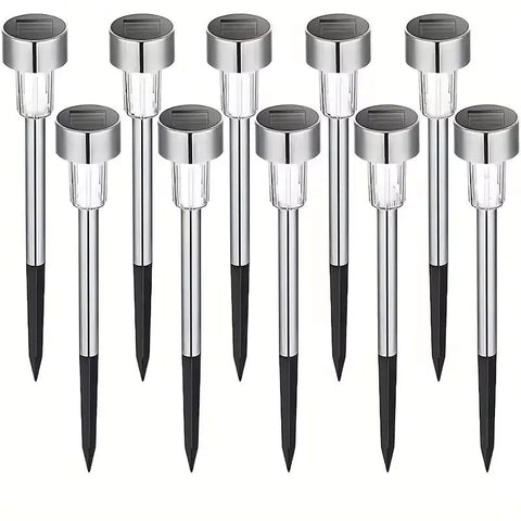 (10 Pack) Solar Outdoor Garden Lights Waterproof Pathway Stake Lights - Solightify