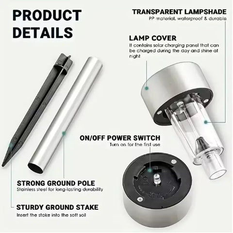 (10 Pack) Solar Outdoor Garden Lights Waterproof Pathway Stake Lights - Solightify
