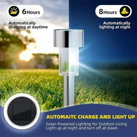 (10 Pack) Solar Outdoor Garden Lights Waterproof Pathway Stake Lights - Solightify