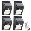 (4 Pack) Outdoor PIR Motion Sensor Solar Security Lights | Waterproof Garden Wall Lamps - Solightify