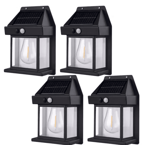 (4 Pack)Waterproof Solar Power Motion Sensor Security Lights | Outdoor Garden PIR Motion Sensor Wall Lamps - Solightify