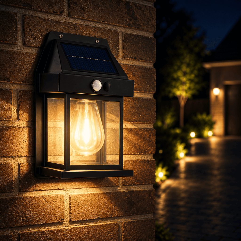 (4 Pack)Waterproof Solar Power Motion Sensor Security Lights | Outdoor Garden PIR Motion Sensor Wall Lamps