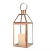 Rose Gold Metal Flame Glass Candle Lantern Stainless Steel Hanging Floor Lantern for Home Wedding Decor
