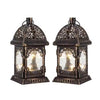 Wholesale Black Brushed Gold Luxury Mini Metal Lanterns 2pcs 1set