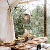 Indoor Bedside Hanging Light Cordless Battery Light Industrial Pendants Metal Mesh Lampshade Light With Hook