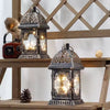 Wholesale Black Brushed Gold Luxury Mini Metal Lanterns 2pcs 1set