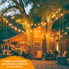 15m String Lights with 20 LED Edison Bulbs – Dual Power (Solar & Mains), Outdoor/Indoor Waterproof Garden Patio Lighting