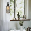 Hanging Metal Pendant Lamp Wire Metal Cage Wine Shape Led Black Lamp with Bulb for Kitchen Restaurant Dining Room Decoration