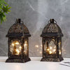 Wholesale Black Brushed Gold Luxury Mini Metal Lanterns 2pcs 1set
