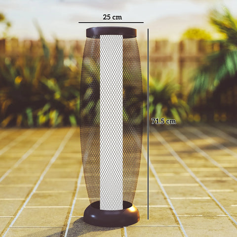 Outsunny Garden Solar Lamp, 71.5 cm Tall Metal Floor Lamp, Auto On/Off LED Solar Garden Light with Metal Wire Shade, IP44