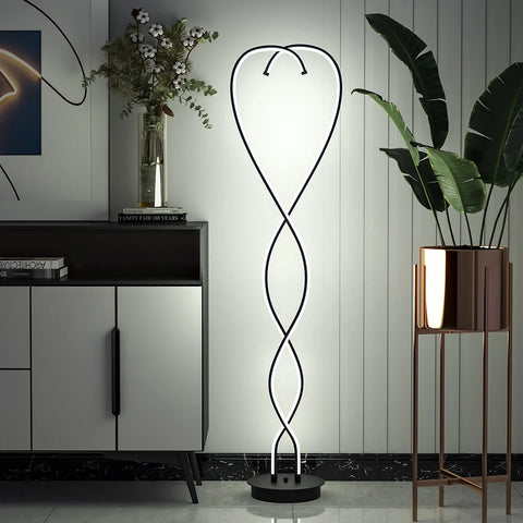LED Living Room Love Heart Floor Lamp,Black