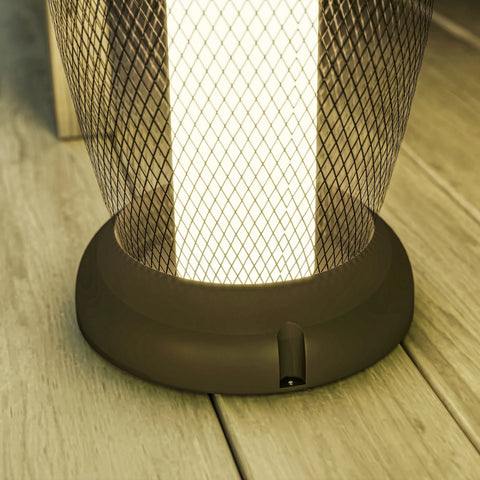 Outsunny Garden Solar Lamp, 71.5 cm Tall Metal Floor Lamp, Auto On/Off LED Solar Garden Light with Metal Wire Shade, IP44
