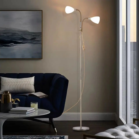 Adjustable Standing Double Headed Floor Lamp, Bronze