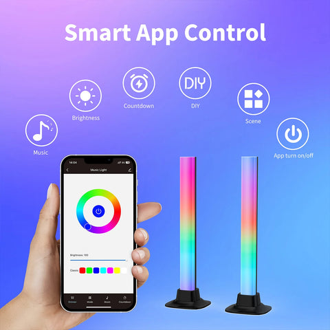 RGB LED Desktop Floor Lamp Light Bars Night Light Music Rhythm Atmosphere Lights Backlight for Gaming TV Room Decoration Lamp