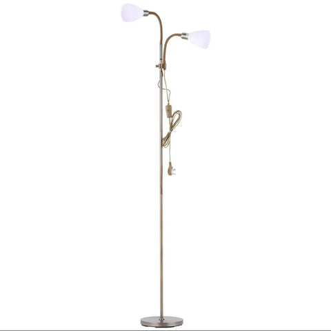 Adjustable Standing Double Headed Floor Lamp, Bronze