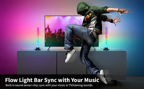 RGB LED Desktop Floor Lamp Light Bars Night Light Music Rhythm Atmosphere Lights Backlight for Gaming TV Room Decoration Lamp