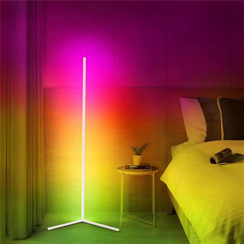 LUVODI RGB LED Floor Corner Lamp Mood Night Light Holiday Party Streaming Gaming Decor