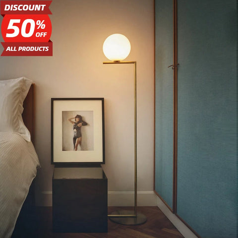 Nordic Glass Floor Lamp Ball Light  for Living Room Sofa Bedroom Study Living Room Home Gold Designer Floor Lamp