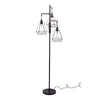 KOMORE Black Modern Industrial Style 3-head Floor Lamp with Irregular Shade for Living Room Office, Bedroom, Hallway, Porch
