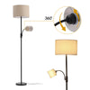 2-Light Floor Standing Lamp with Adjustable Head