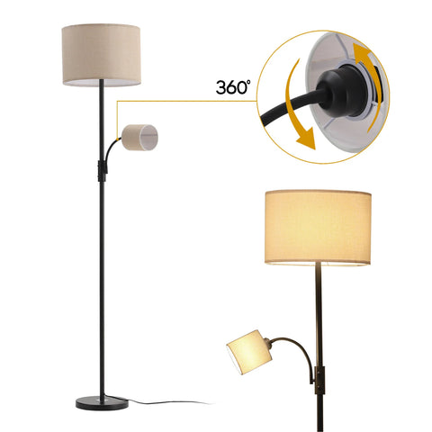 2-Light Floor Standing Lamp with Adjustable Head